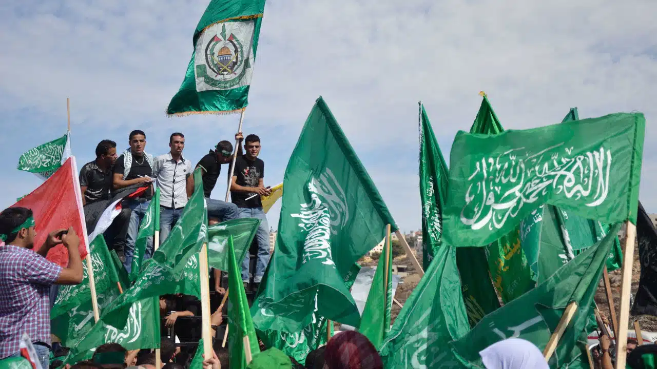 Hamas flags (Photo by rainwiz, licensed under CC BY-NC-SA 2.0 DEED)