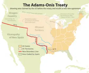 Adams Onis Treaty map