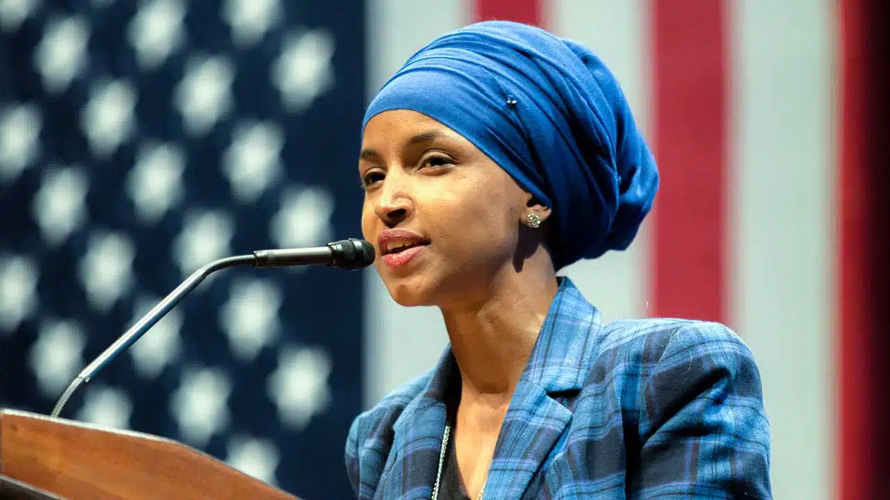 Ilhan Omar speaking at a rally on October 4, 2016 (Lorie Shaull/CC BY-SA 2.0)