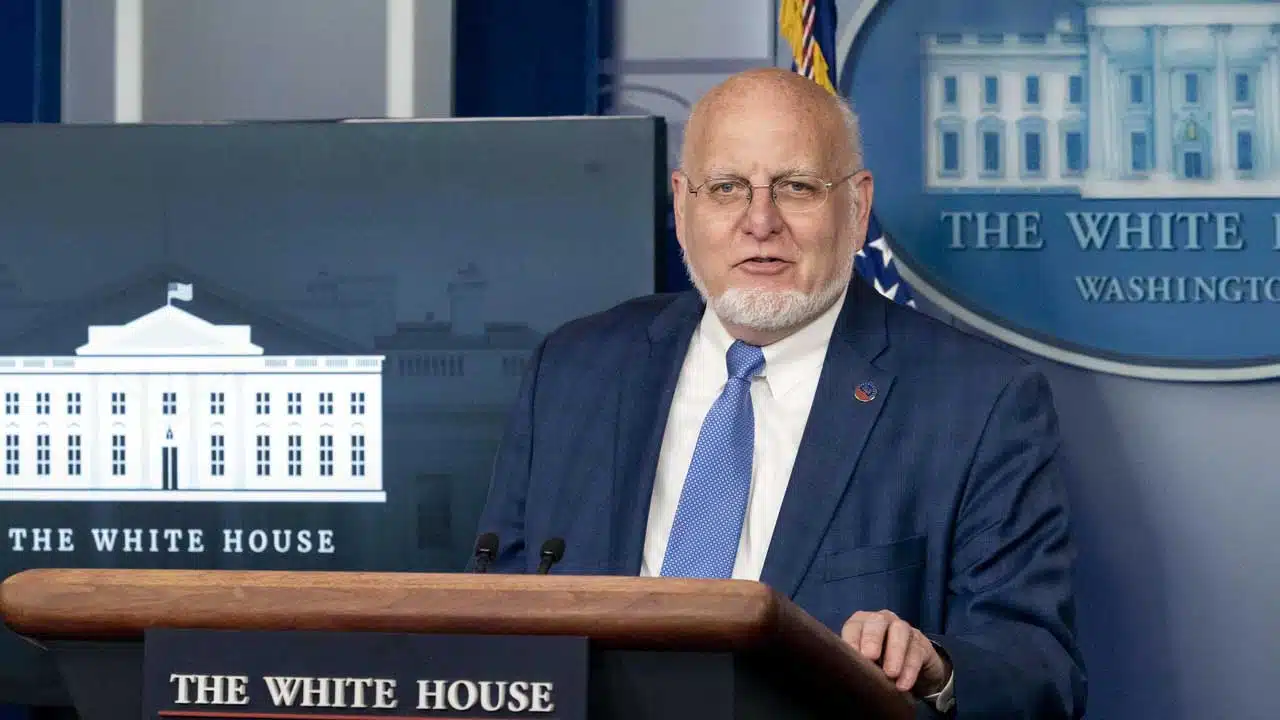 CDC Director Robert Redfield at a White House Coronavirus Task Force press briefing on April 8, 2020 (White House/Public Domain)