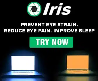 Iris blue light filter and eye protection software